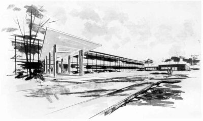 Drawing of Lawrence Institute of Technology Building, Southfield.  Image courtesy Lawrence Technological University Library.